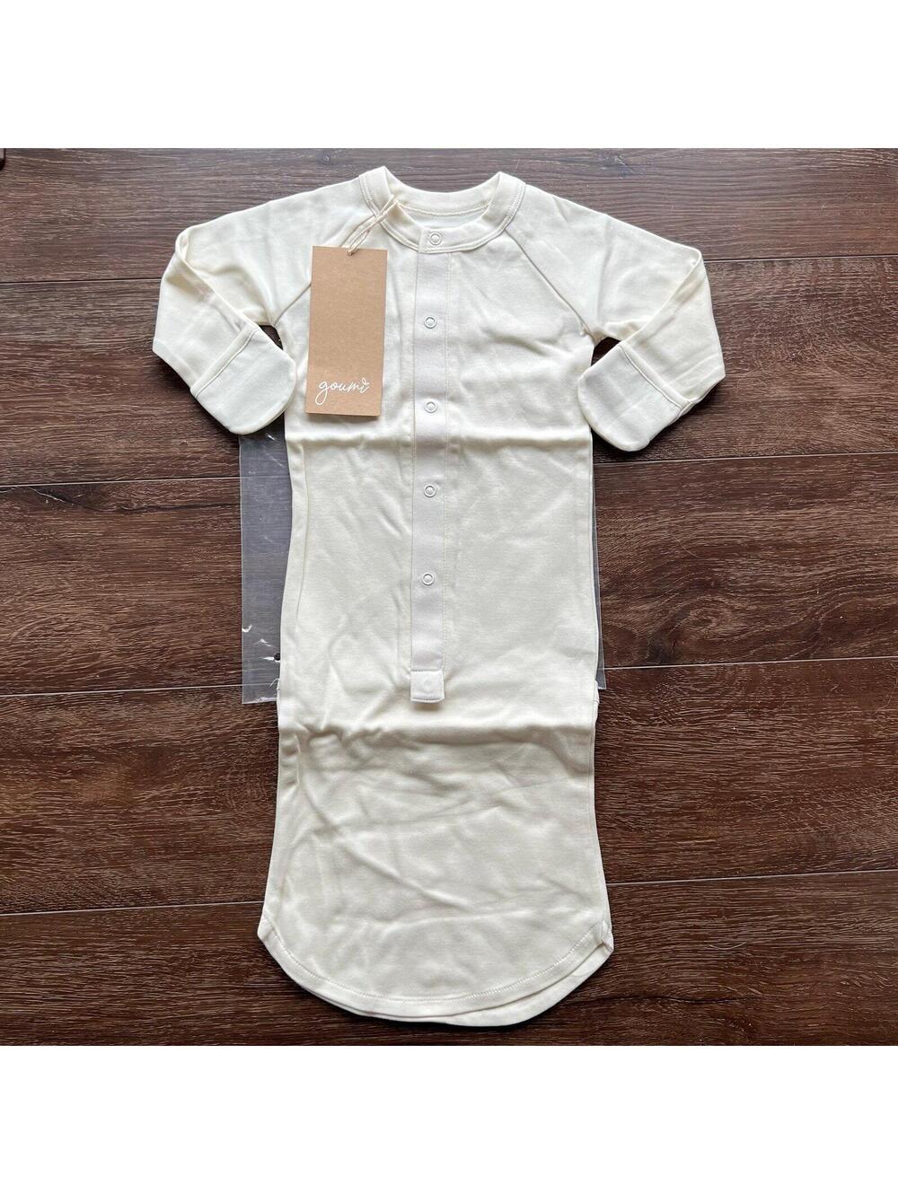 NWT Goumi Kids Cloud Baby Gown SZ 0-3 mo Snap Bamboo Baby Sleeper Organic Cotton